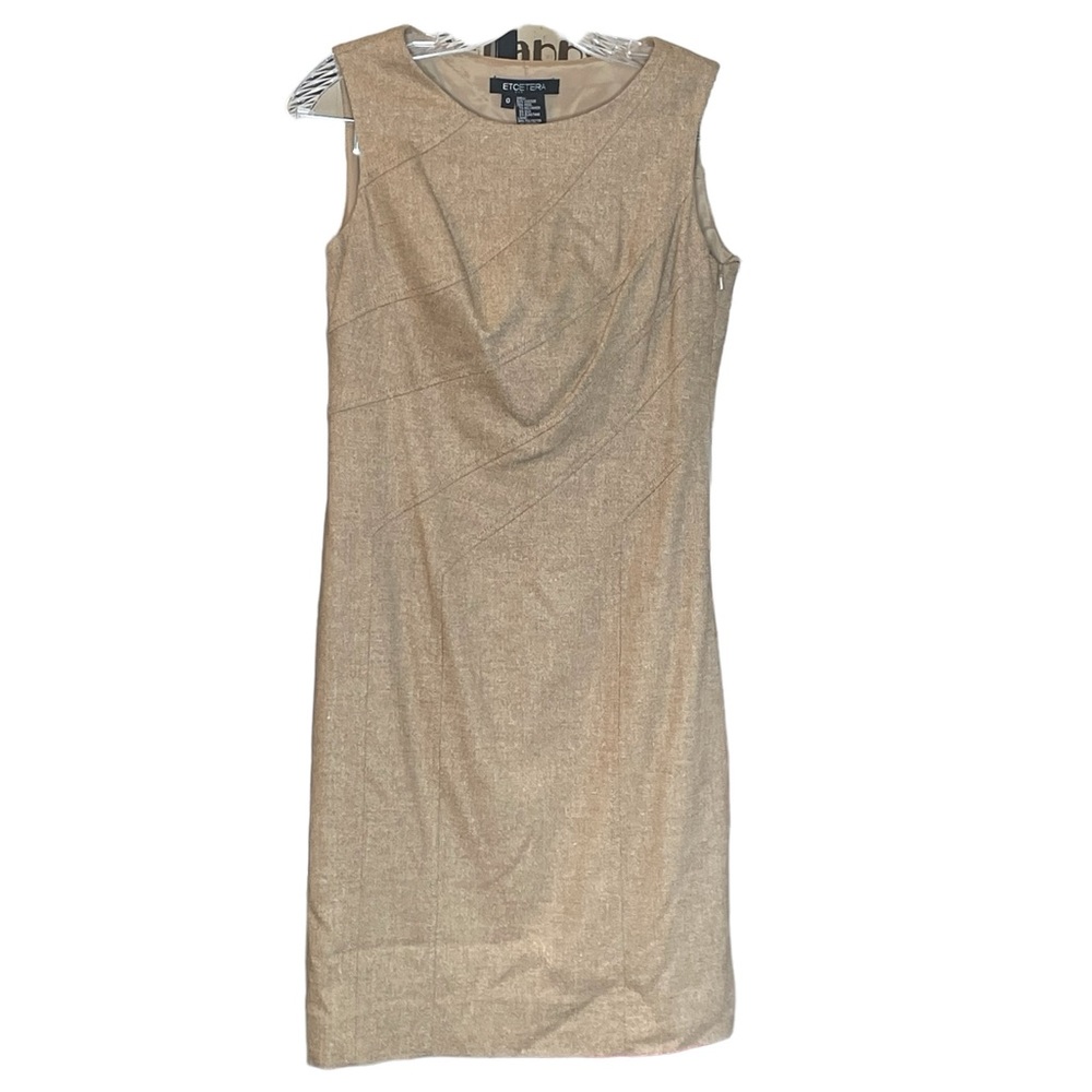 Etcetera Brown Wool Blend Sleeveless Dress, Lined,‎ Size 0, NWT